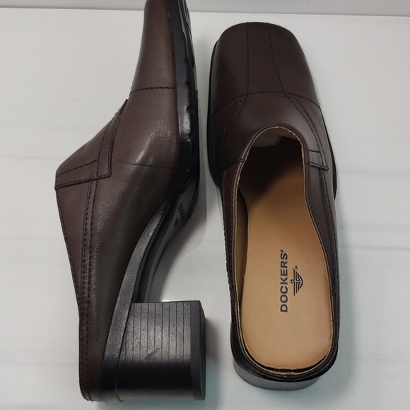 Dockers Square Toe Chunky Heel Mules Slides 6.5 - Picture 10 of 16